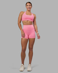 Woman wearing Aspire Sports Bra - Candy Pink | Model:Hannah | Size:S