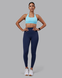 Woman wearing Aspire Sports Bra - Sky Blue | Model:Rhiley | Size:S