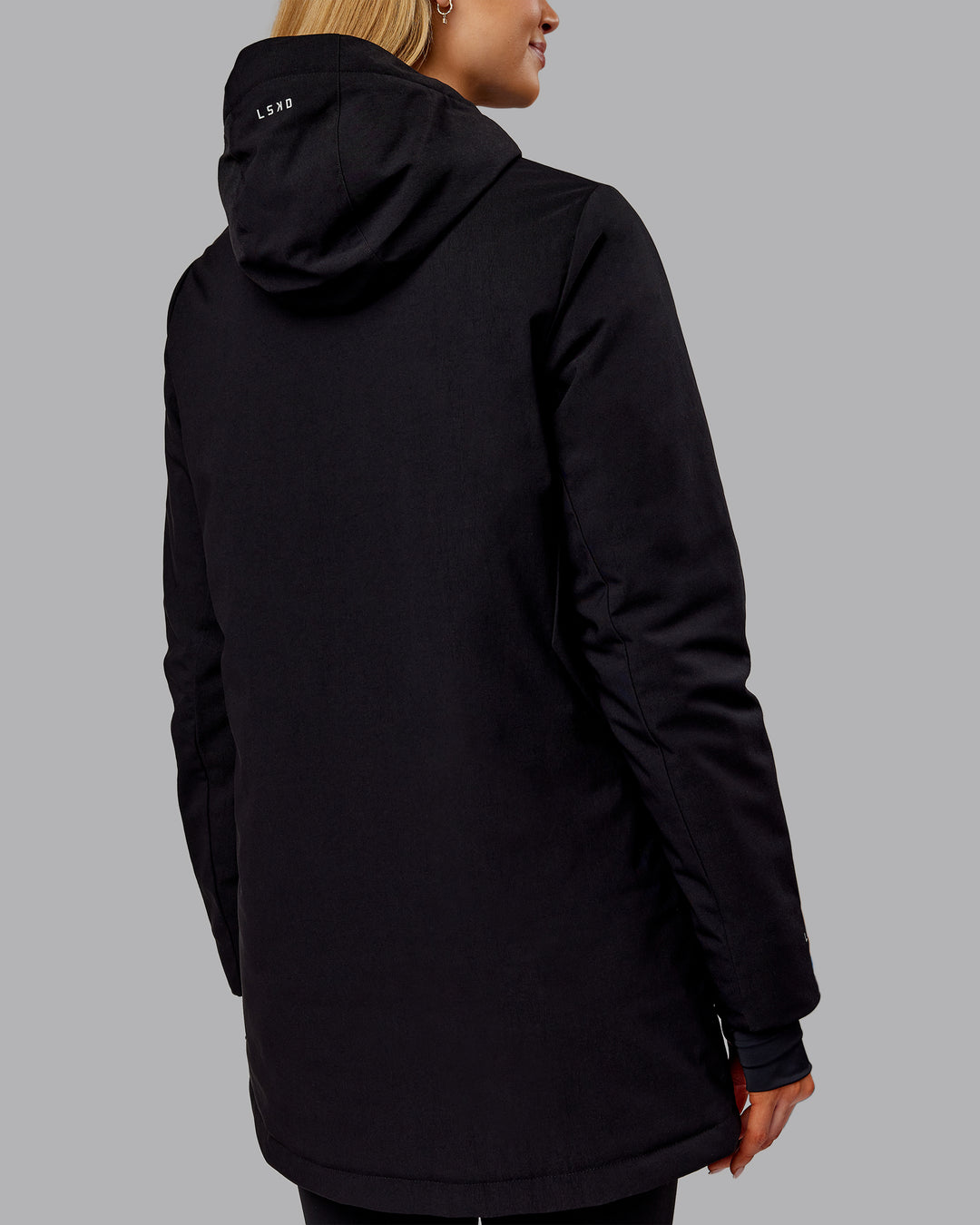Woman wearing Auxiliary 2.0 Jacket - Black | Model:Ella | Size:S
