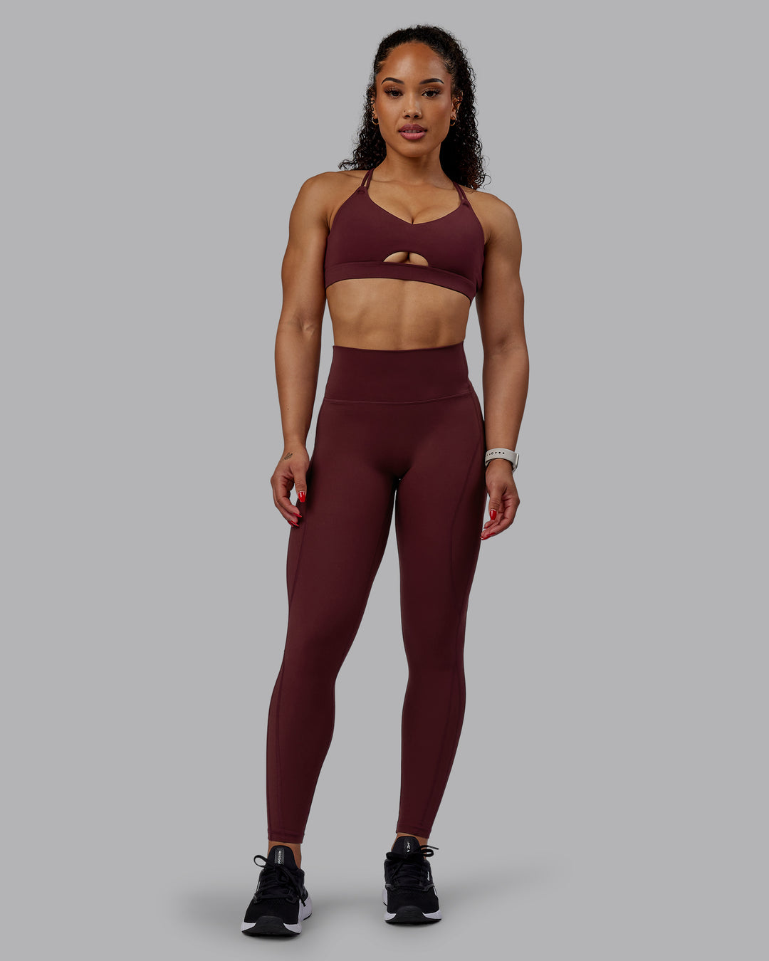 Woman wearing Bend Ultra High-Rise Full Length Legging - Dark Cherry