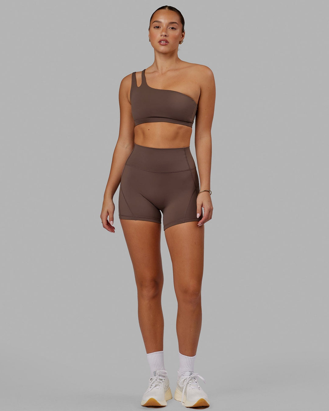 Woman wearing Bend X-Short Tight - Peppercorn