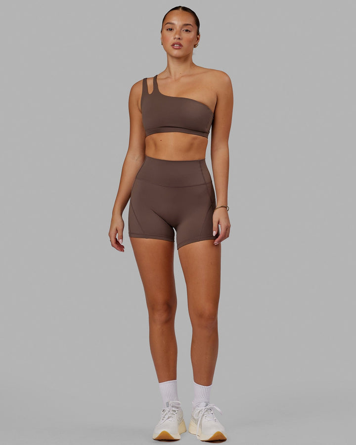 Woman wearing Bend X-Short Tight - Peppercorn