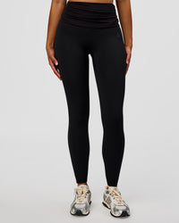 Model wearing CF Fold Over High-Rise Full Length Legging - Black | Model:Jordan | Size:S | Thumbnail Index: 4