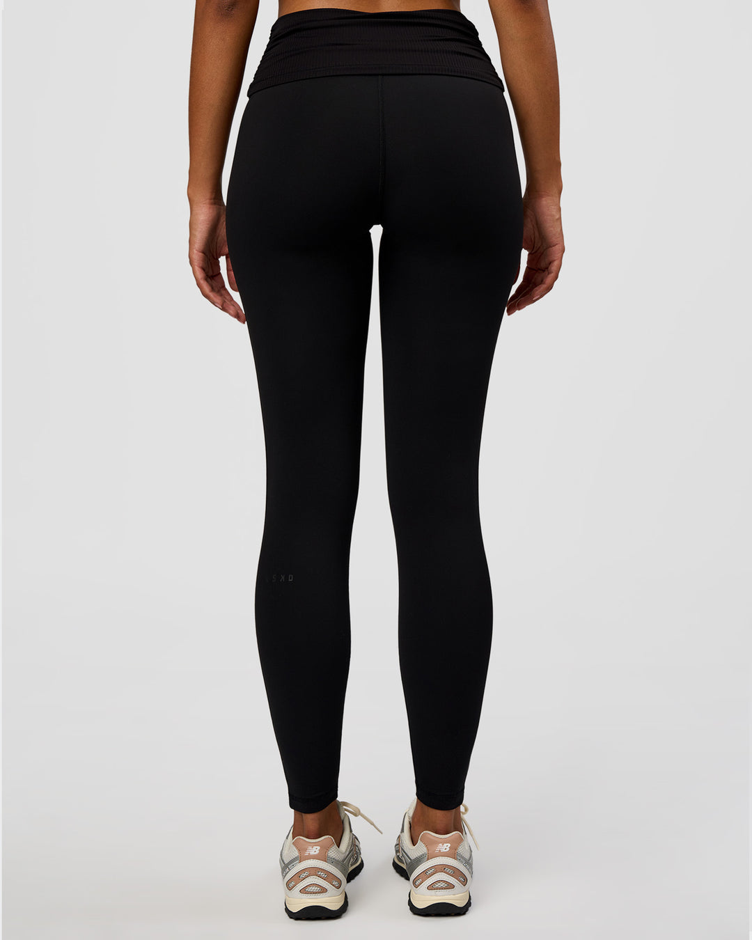 Model wearing CF Fold Over High-Rise Full Length Legging - Black | Model:Jordan | Size:S - view 3