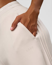 Woman wearing CF Elevate SoftTouch Pintuck Wide Leg Pant - Hot Chocolate | Model:Jordan | Size:S