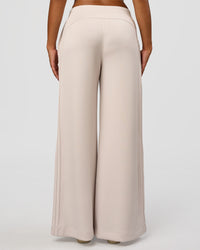 Woman wearing CF Elevate SoftTouch Pintuck Wide Leg Pant - Hot Chocolate | Model:Jordan | Size:S