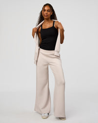 Woman wearing CF Elevate SoftTouch Pintuck Wide Leg Pant - Hot Chocolate | Model:Jordan | Size:S