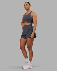 Woman wearing Challenger 3" Lined Performance Short - Dark Storm | Model:Ayla | Size:S
