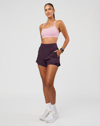 Woman wearing Challenger 3" Lined Performance Short - Midnight Plum | Model:Rhiley | Size:S | Thumbnail Index: 8