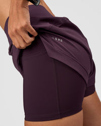 Woman wearing Challenger 3" Lined Performance Short - Midnight Plum | Model:Rhiley | Size:S | Thumbnail Index: 1