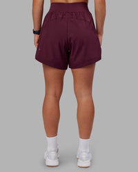 Woman wearing Challenger 5" Lined Performance Short - Cherry Lacquer | Model:Keisha | Size:S