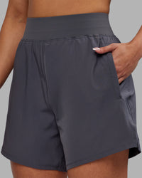 Woman wearing Challenger 5" Lined Performance Short - Dark Storm | Model:Ayla | Size:S