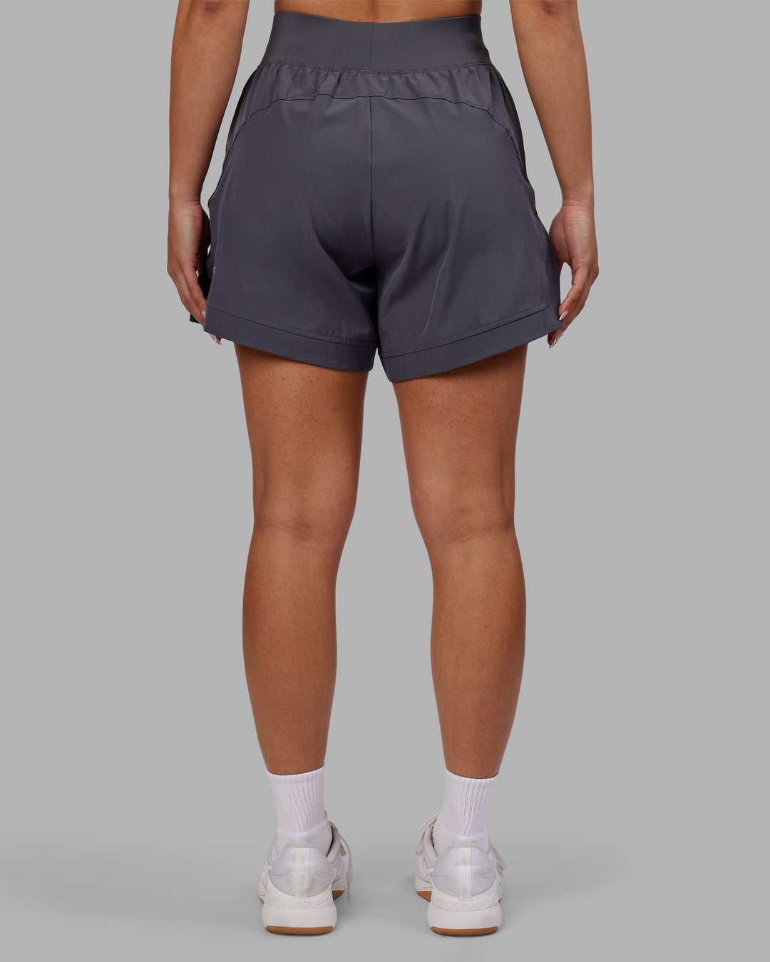 Woman wearing Challenger 5&quot; Lined Performance Short - Dark Storm | Model:Ayla | Size:S
