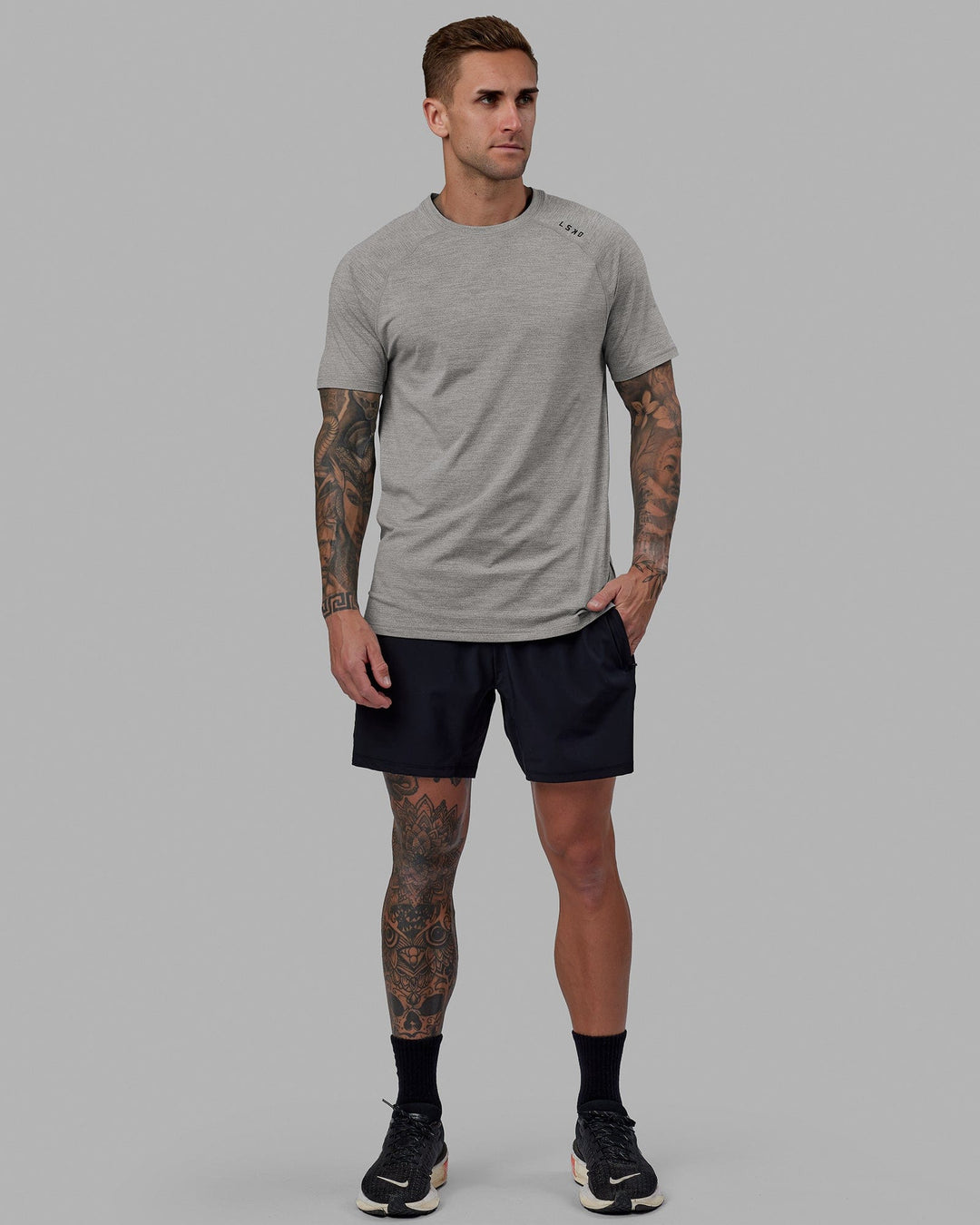 Man wearing Challenger 6" Performance Short - Black