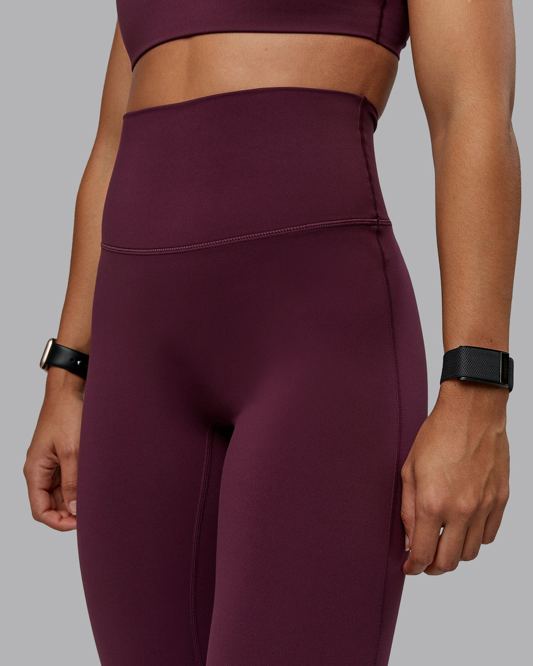 Woman wearing Elixir Ultra High-Rise Full Length Legging - Cherry Lacquer | Size:S