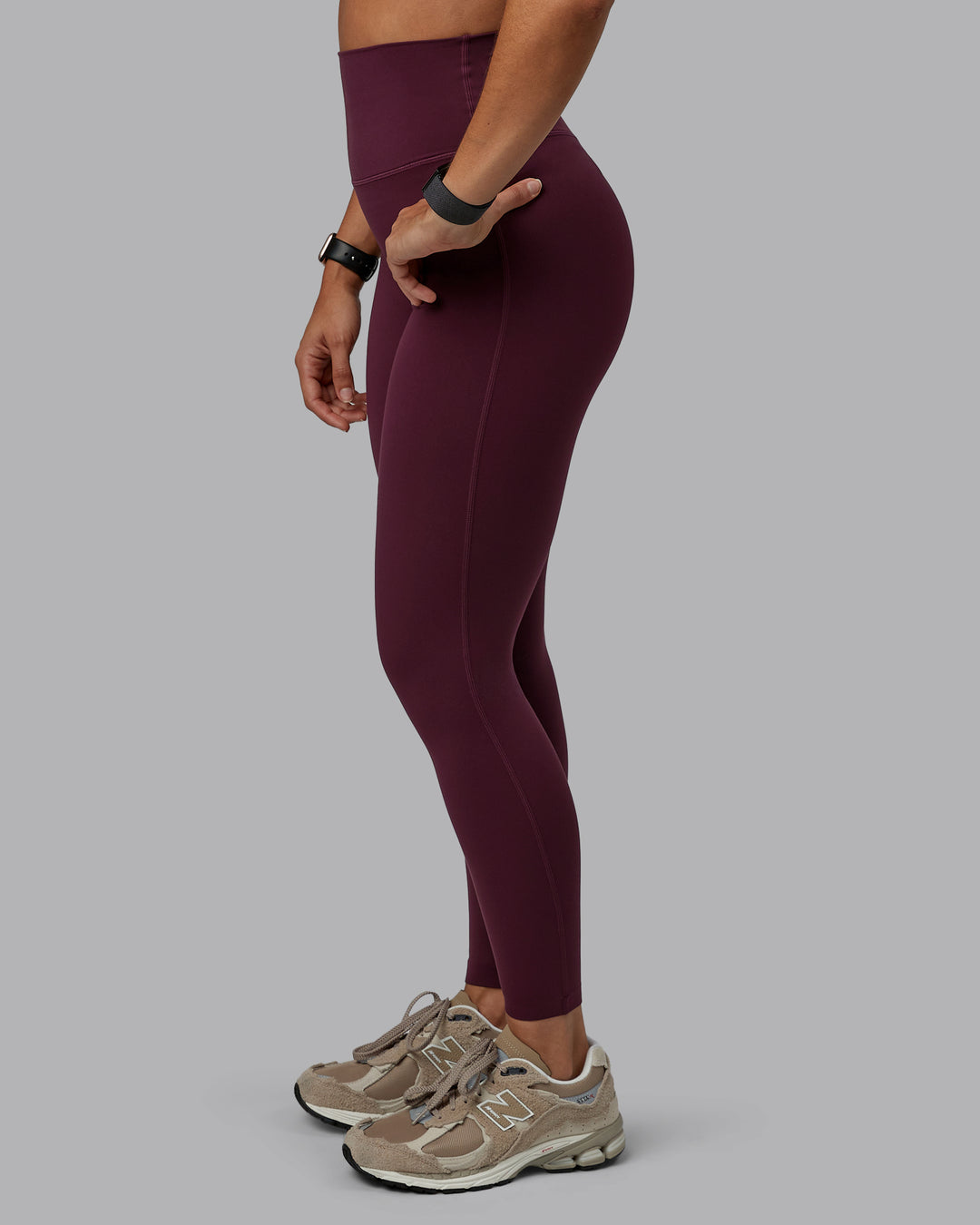 Woman wearing Elixir Ultra High-Rise Full Length Legging - Cherry Lacquer | Size:S