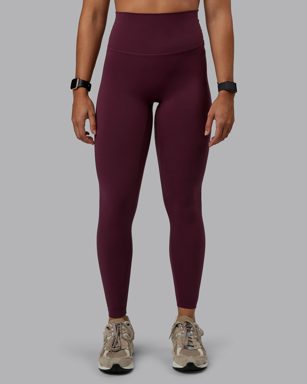 Woman wearing Elixir Ultra High-Rise Full Length Legging - Cherry Lacquer | Size:S