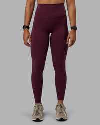 Woman wearing Elixir Ultra High-Rise Full Length Legging - Cherry Lacquer | Size:S