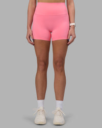 Woman wearing Elixir Ultra High-Rise 4" Short - Candy Pink | Model:Phoebe | Size:S