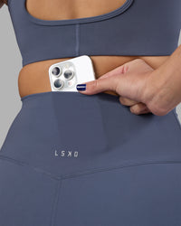 Woman wearing Elixir Ultra High-Rise 4" Short - Night Shadow | Model:Phoebe | Size:S