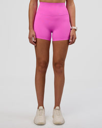 Woman wearing Elixir Ultra High-Rise 4" Short - Ultra Fuchsia | Model:Myrte | Size:S