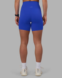 Woman wearing Elixir Ultra High-Rise 6" Short - Power Cobalt | Model:Keisha | Size:S