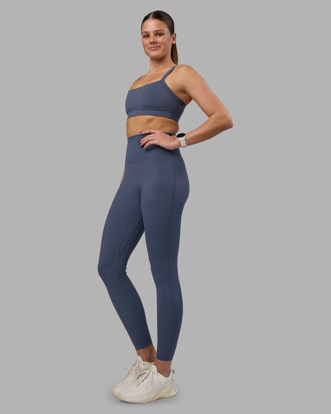 Woman wearing Elixir Ultra High-Rise Full Length Legging - Night Shadow | Model:Phoebe | Size:S