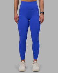 Woman wearing Elixir Ultra High-Rise Full Length Legging Pockets - Power Cobalt | Model:Keisha | Size:S