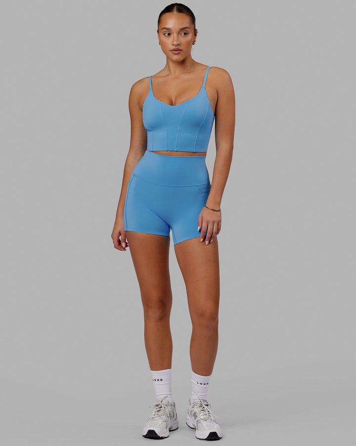 Woman wearing Elixir X-Short Tight With Pockets - Azure Blue
