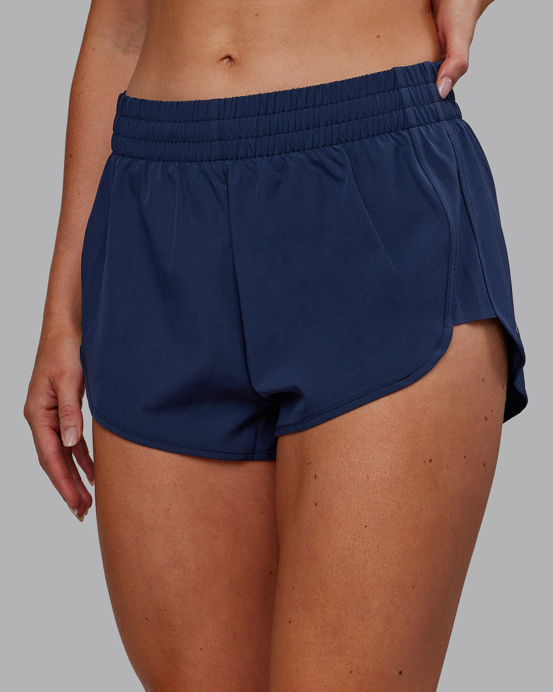 Woman wearing Energy 1.8&quot; Training Short - Future Navy | Model:Paris | Size:S