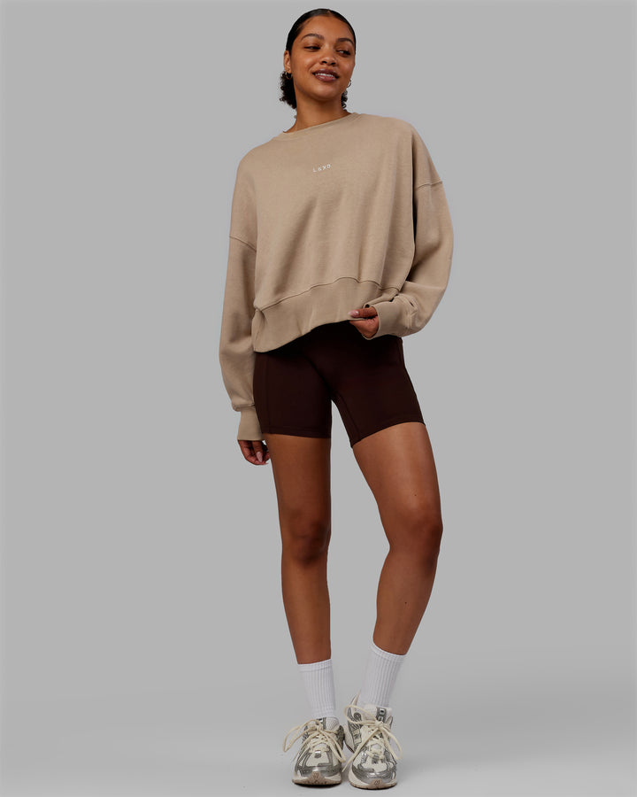 Woman wearing Everyday Slouch Sweater - Taupe