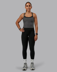 Woman wearing Flame Ribbed Tank in Dark Storm | Size:S | Model:Tylah