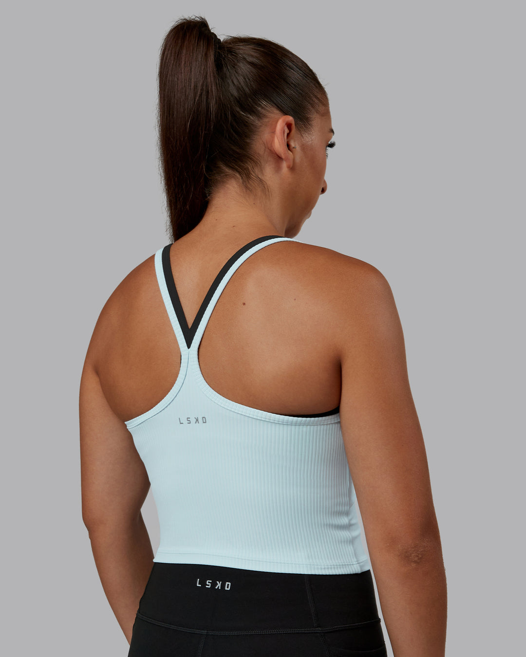 Woman wearing Flame Ribbed Tank in Skyride | Model:Tylah | Size:S