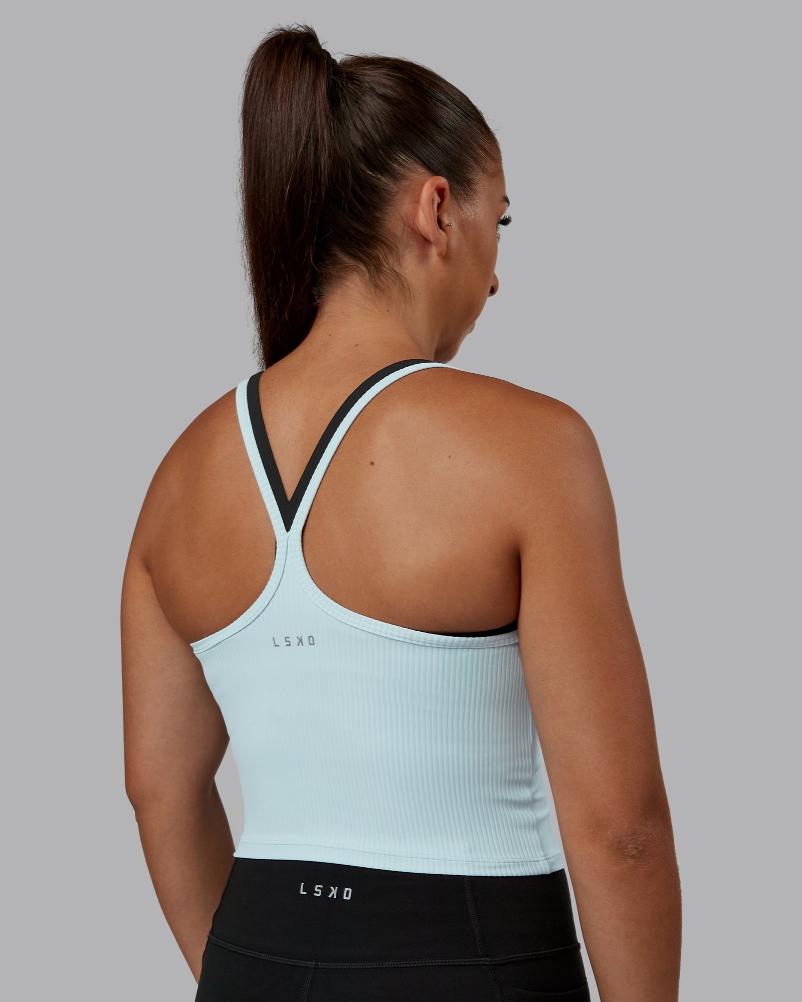Woman wearing Flame Ribbed Tank in Skyride | Model:Tylah | Size:S