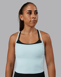 Woman wearing Flame Ribbed Tank in Skyride | Model:Tylah | Size:S