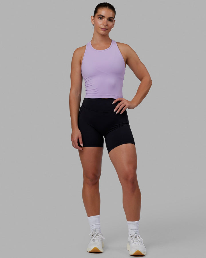 Woman wearing Flow Performance Tank - Pale Lilac