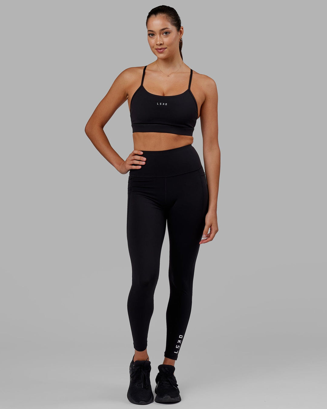 Woman wearing Flux Ultra High-Rise Full Length Legging Pockets - Black