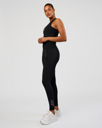 Woman wearing Fusion Graphic Ultra High-Rise Full Length Legging Pockets - Black-Radiate | Model:Rosie | Size:S | Thumbnail Index: 9