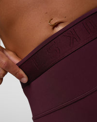 Woman wearing Fusion Jacquard High-Rise 6" Short Pockets - Cherry Lacquer | Model:Sav | Size:S
