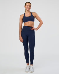 Woman wearing Fusion Ultra High-Rise Full Length Legging - Future Navy | Model:Evie | Size:S