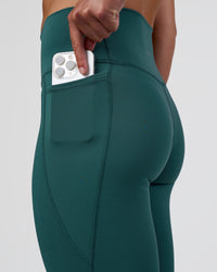 Woman wearing Fusion Ultra High-Rise Full Length Legging Pockets - Transformative Teal | Model:Sav | Size:S