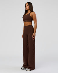 Woman wearing Fusion V-Contour High-Rise Pant - Hot Chocolate | Model:Bianca | Size:S