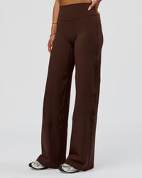 Woman wearing Fusion V-Contour High-Rise Pant - Hot Chocolate | Model:Bianca | Size:S