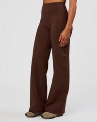 Woman wearing Fusion V-Contour High-Rise Tall Pant - Hot Chocolate | Model:Rosie | Size:S