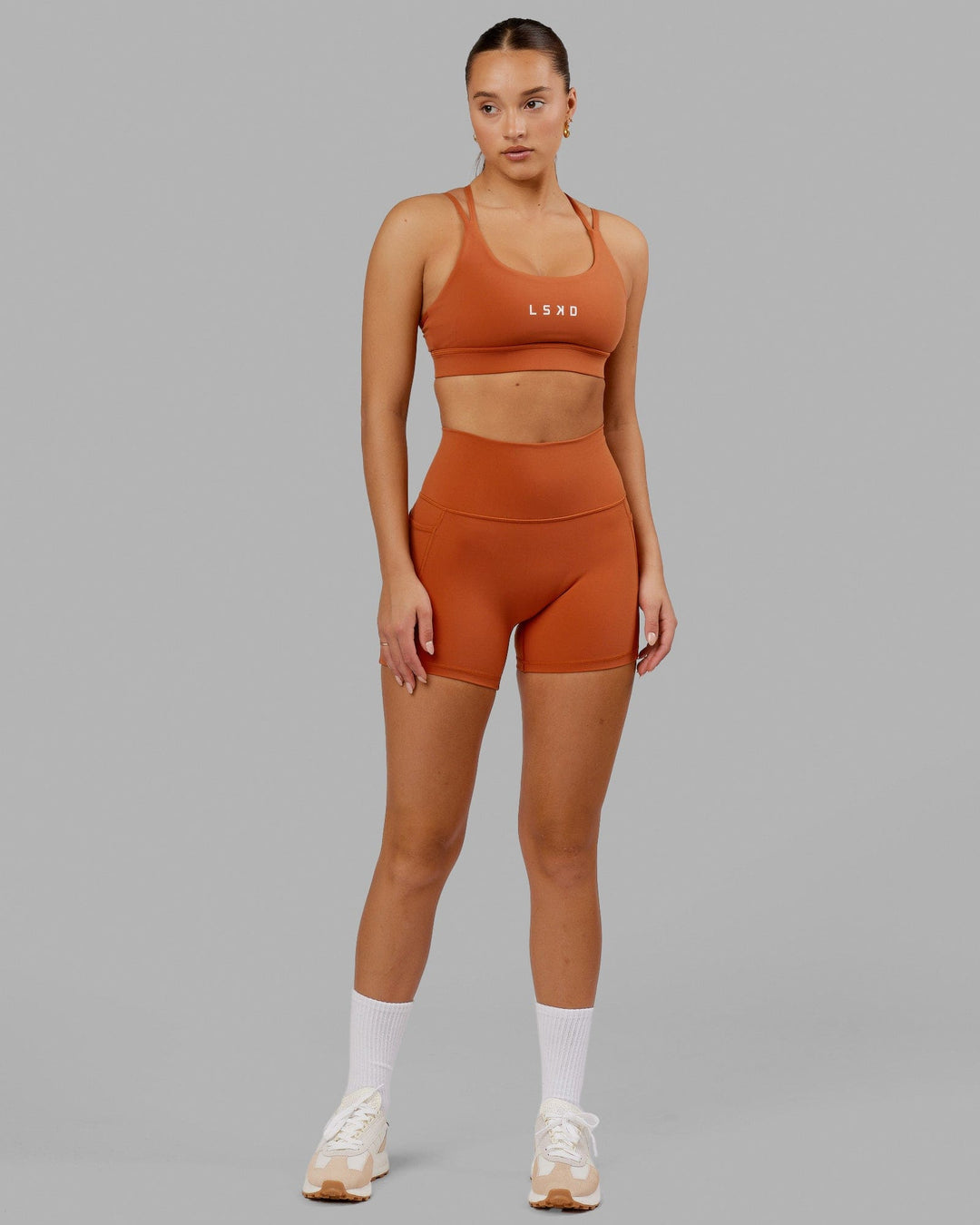 Woman wearing Fusion X-Short Tight - Auburn