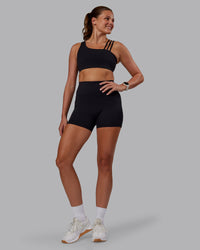 Woman wearing Galvanise Sports Bra 2.0 - Black | Model:Phoebe | Size:S