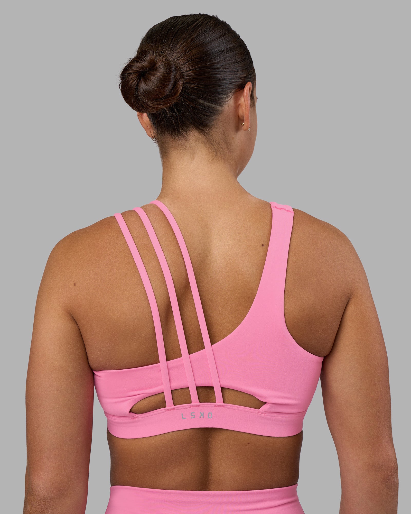 Woman wearing Galvanise Sports Bra 2.0 - Candy Pink | Model:Keisha | Size:S