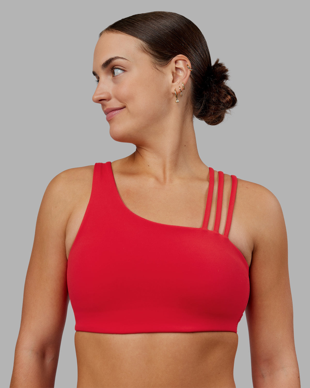 Woman wearing Galvanise Sports Bra 2.0 - Scarlet | Model:Keisha | Size:S