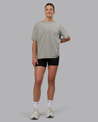 Woman wearing Go-To FLXCotton Oversized Tee Washed - Elephant