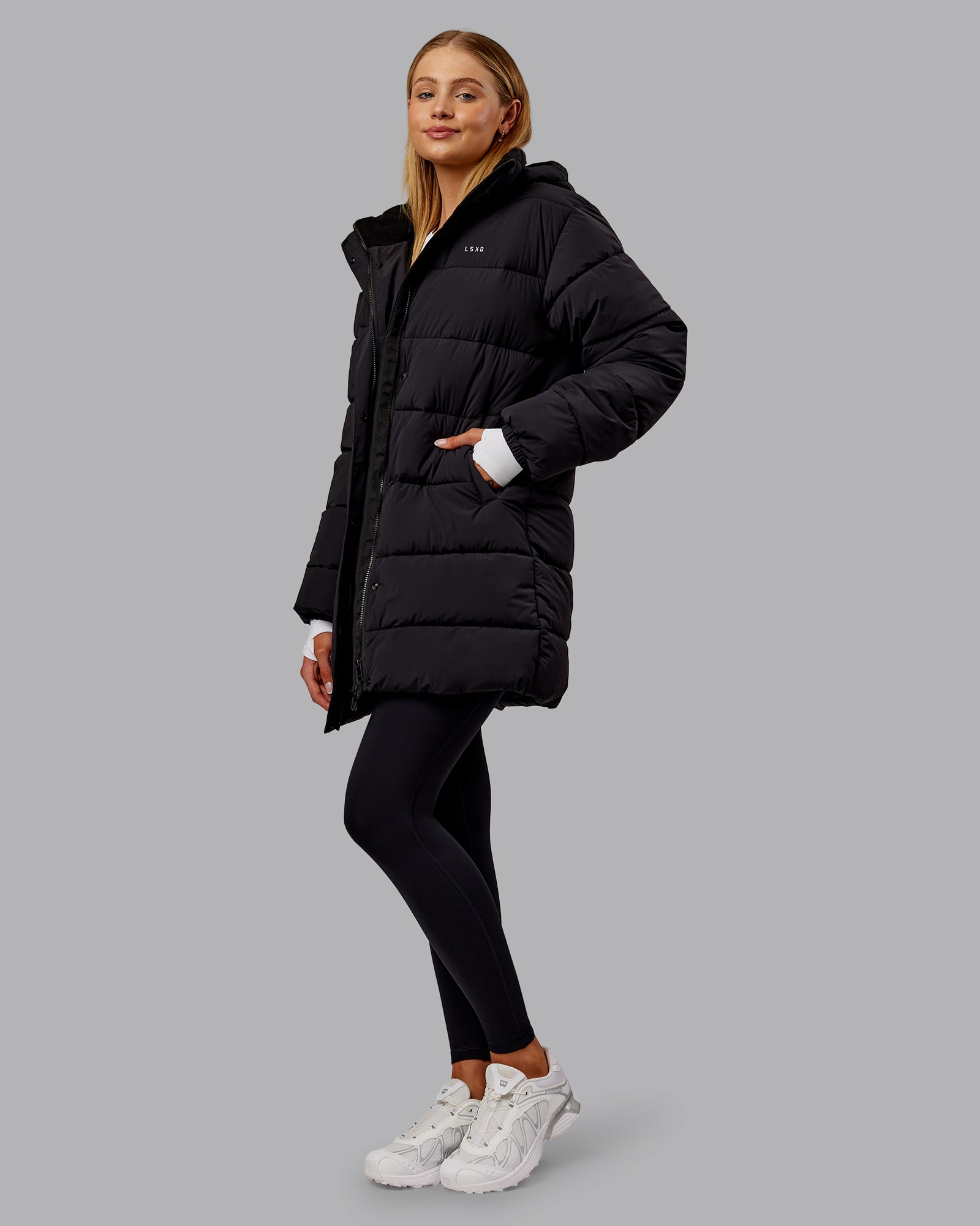 Go-To Puffer Long Jacket - Black | LSKD